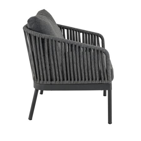 Salon (set) CADIX d'extérieur - Aluminium anthracite, textilène - PES anthracite
