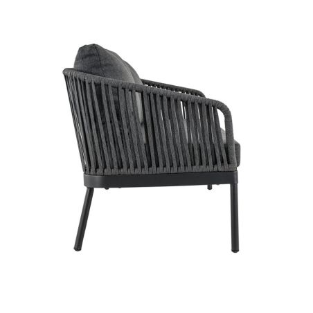 Salon (set) CADIX d'extérieur - Aluminium anthracite, textilène - PES anthracite