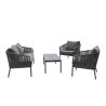 Salon (set) CADIX d'extérieur - Aluminium anthracite, textilène - PES anthracite