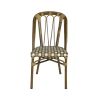 Chaise de terrasse AUTEUIL empilable d'extérieur - Aluminium effet bambou, polyéthylène camel, blanc & brun