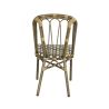 Chaise de terrasse AUTEUIL empilable d'extérieur - Aluminium effet bambou, polyéthylène camel, blanc & brun