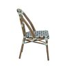 Chaise de terrasse AUTEUIL empilable d'extérieur - Aluminium effet bambou, polyéthylène vert pâle, noir & blanc
