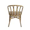 Fauteuil de terrasse CLICHY empilable d'extérieur - Aluminium effet bambou, polyéthylène camel, blanc & brun