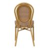 Chaise bistro PARIS empilable d'extérieur - Aluminium effet bambou caramel, tressage PE imitation rotin noisette