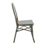 Chaise bistro PARIS empilable d'extérieur - Aluminium effet bambou foncé, textilène vert & crème