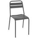 Chaise de terrasse BASTILLE empilable d'extérieur - Acier anthracite