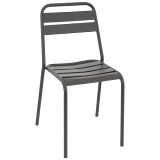 Chaise de terrasse BASTILLE empilable d'extérieur - Acier anthracite