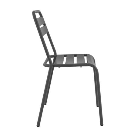 Chaise de terrasse BASTILLE empilable d'extérieur - Acier anthracite