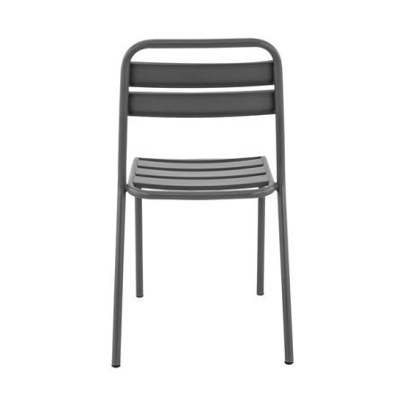 Chaise de terrasse BASTILLE empilable d'extérieur - Acier anthracite