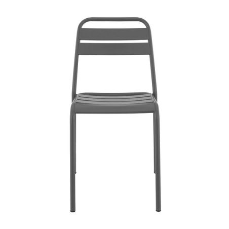 Chaise de terrasse BASTILLE empilable d'extérieur - Acier anthracite