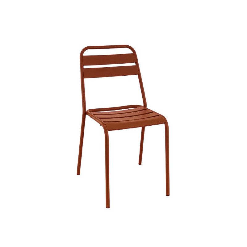 Chaise de terrasse BASTILLE empilable d'extérieur - Acier terra