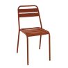 Chaise de terrasse BASTILLE empilable d'extérieur - Acier terra
