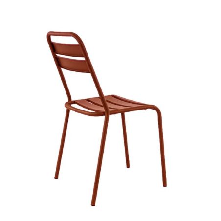 Chaise de terrasse BASTILLE empilable d'extérieur - Acier terra