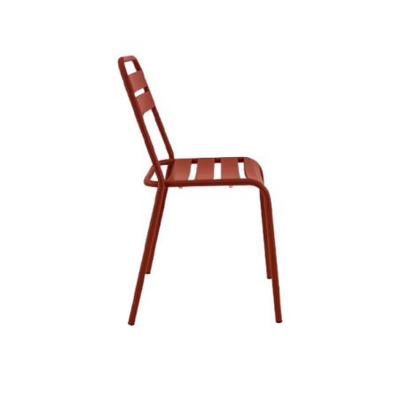 Chaise de terrasse BASTILLE empilable d'extérieur - Acier terra