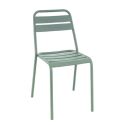 Chaise de terrasse BASTILLE empilable d'extérieur - Acier sauge