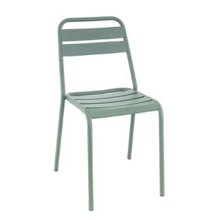 Chaise de terrasse BASTILLE empilable d'extérieur - Acier sauge