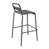 Tabouret de bar BASTILLE empilable d'extérieur - Acier anthracite