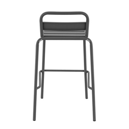 Tabouret de bar BASTILLE empilable d'extérieur - Acier anthracite
