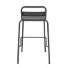 Tabouret de bar BASTILLE empilable d'extérieur - Acier anthracite