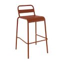 Tabouret de bar BASTILLE empilable d'extérieur - Acier terra