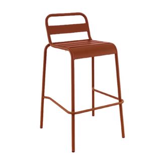 Tabouret de bar BASTILLE empilable d'extérieur - Acier terra