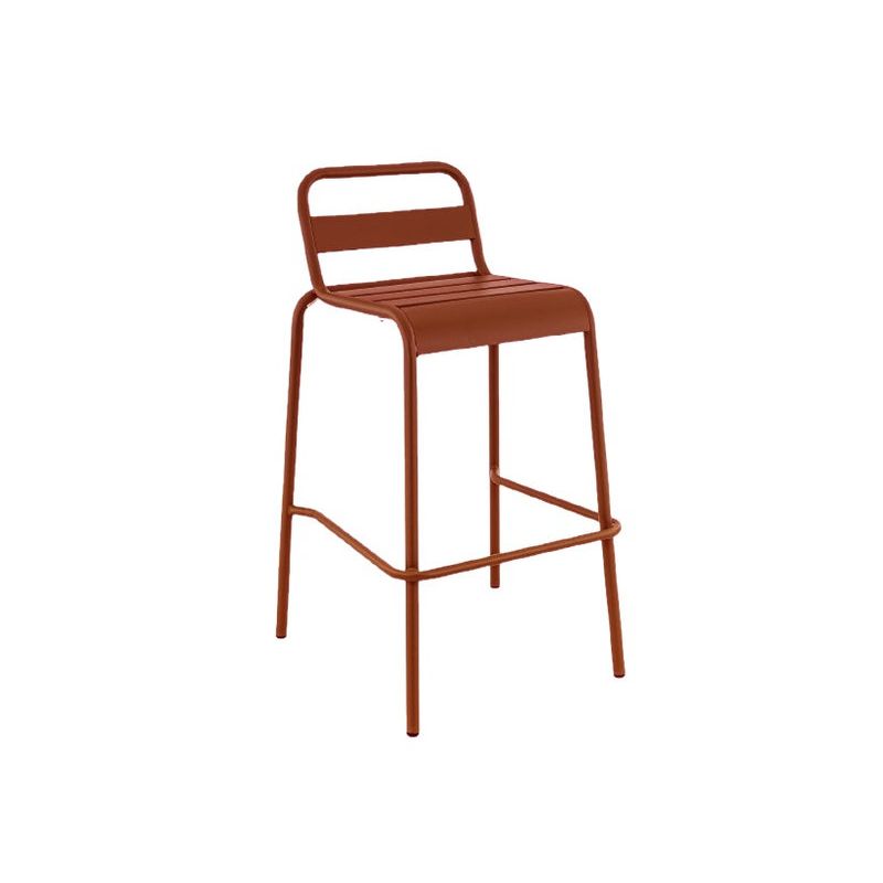 Tabouret de bar BASTILLE empilable d'extérieur - Acier terra