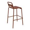 Tabouret de bar BASTILLE empilable d'extérieur - Acier terra