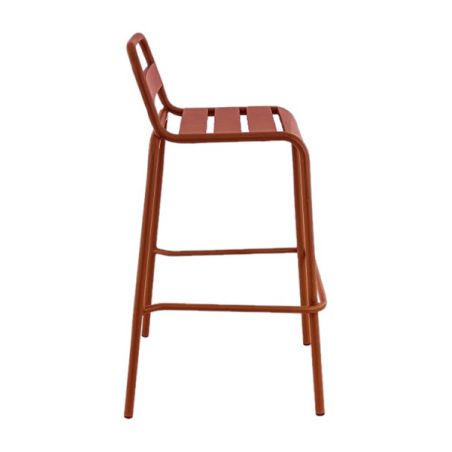 Tabouret de bar BASTILLE empilable d'extérieur - Acier terra