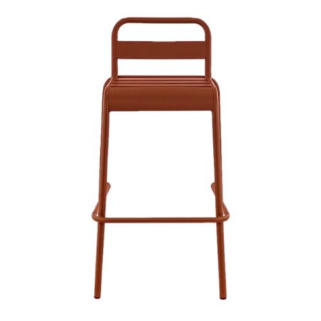 Tabouret de bar BASTILLE empilable d'extérieur - Acier terra