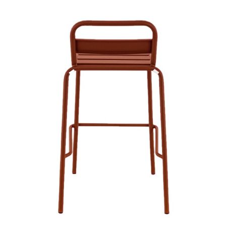 Tabouret de bar BASTILLE empilable d'extérieur - Acier terra