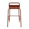 Tabouret de bar BASTILLE empilable d'extérieur - Acier terra