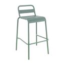 Tabouret de bar BASTILLE empilable d'extérieur - Acier sauge