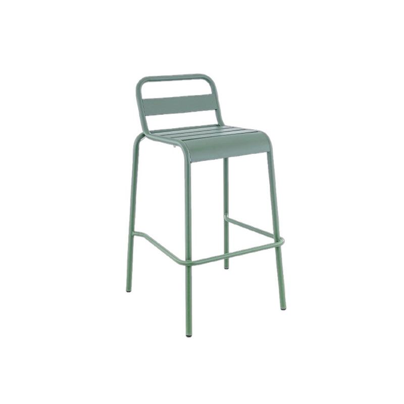 Tabouret de bar BASTILLE empilable d'extérieur - Acier sauge