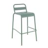 Tabouret de bar BASTILLE empilable d'extérieur - Acier sauge