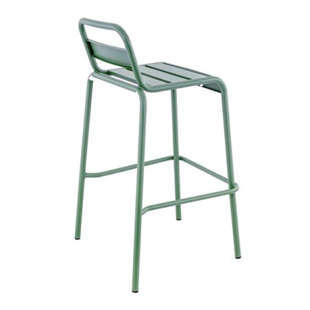 Tabouret de bar BASTILLE empilable d'extérieur - Acier sauge