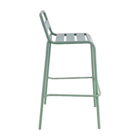 Tabouret de bar BASTILLE empilable d'extérieur - Acier sauge
