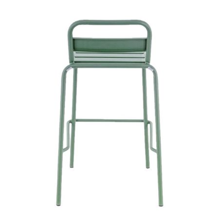 Tabouret de bar BASTILLE empilable d'extérieur - Acier sauge