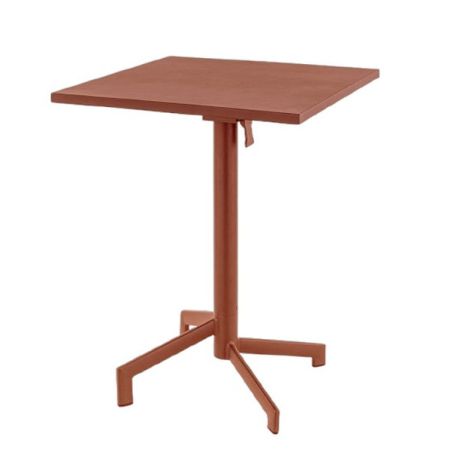 Table de terrasse PIGALLE pliable d'extérieur - Aluminium, acier terra