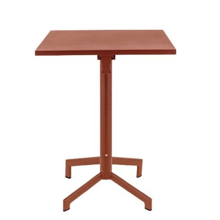 Table de terrasse PIGALLE pliable d'extérieur - Aluminium, acier terra