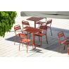 Table de terrasse PIGALLE pliable d'extérieur - Aluminium, acier terra