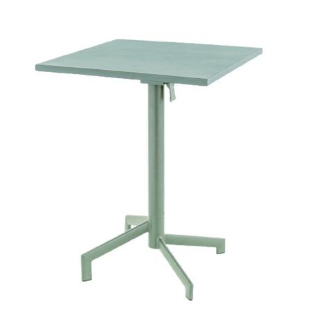Table de terrasse PIGALLE pliable d'extérieur - Aluminium, acier sauge