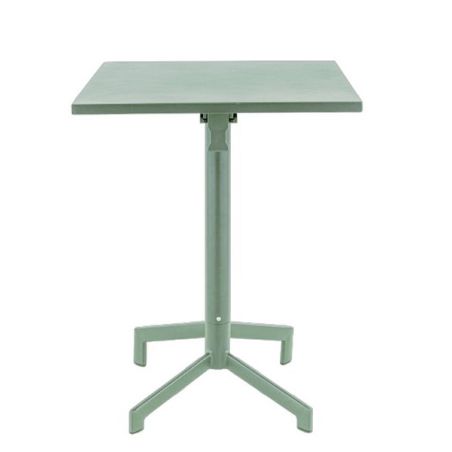 Table de terrasse PIGALLE pliable d'extérieur - Aluminium, acier sauge