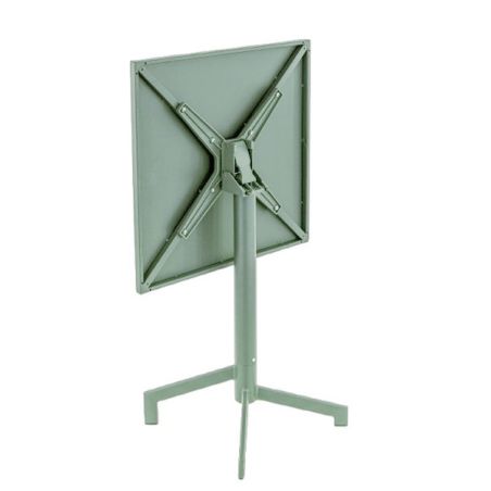Table de terrasse PIGALLE pliable d'extérieur - Aluminium, acier sauge