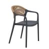 Fauteuil de restaurant ROTTERDAM empilable d'polypro - Polypropylène anthracite, polyéthylène anthracite & naturel