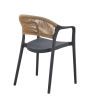 Fauteuil de restaurant ROTTERDAM empilable d'polypro - Polypropylène anthracite, polyéthylène anthracite & naturel