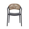 Fauteuil de restaurant ROTTERDAM empilable d'polypro - Polypropylène anthracite, polyéthylène anthracite & naturel