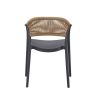 Fauteuil de restaurant ROTTERDAM empilable d'polypro - Polypropylène anthracite, polyéthylène anthracite & naturel