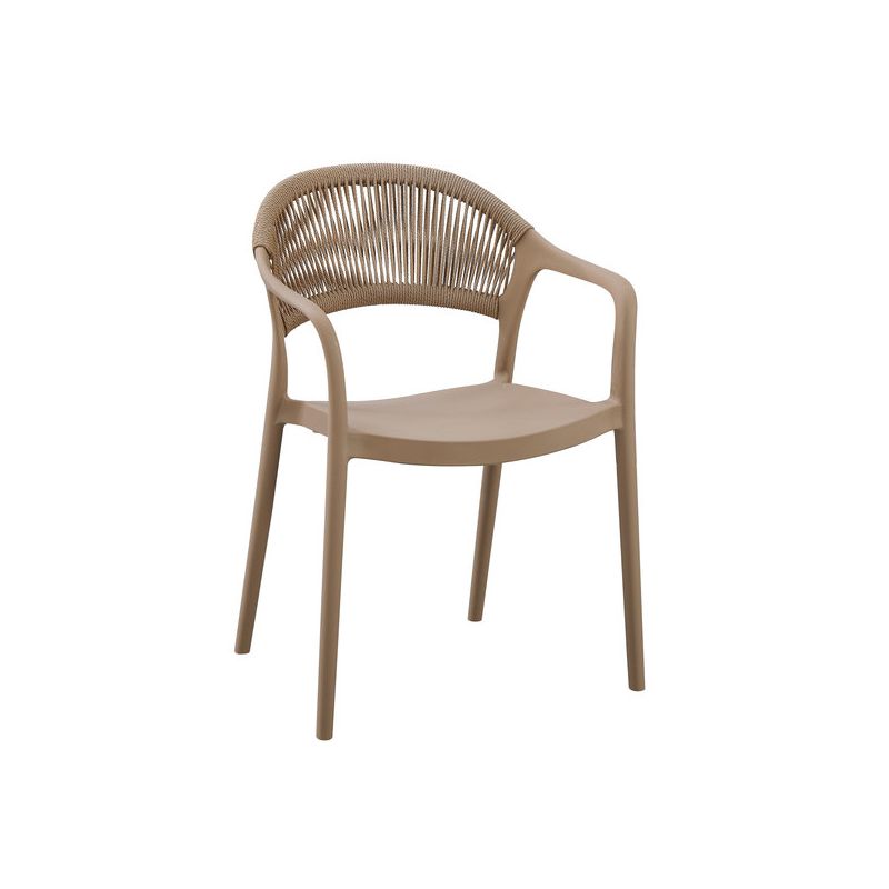 Fauteuil de restaurant ROTTERDAM empilable d'polypro - Polypropylène taupe, polyéthylène taupe & naturel