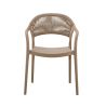 Fauteuil de restaurant ROTTERDAM empilable d'polypro - Polypropylène taupe, polyéthylène taupe & naturel