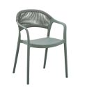 Fauteuil de restaurant ROTTERDAM empilable d'polypro - Polypropylène vert, polyéthylène vert & vert